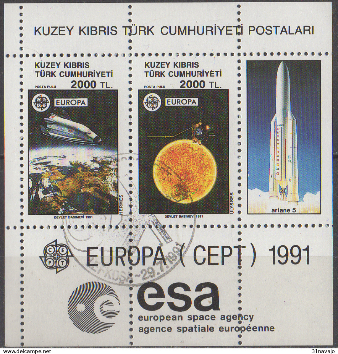 TURQUIE (CHYPRE) - Europa CEPT 1991 Feuillet Oblitéré - Used Stamps