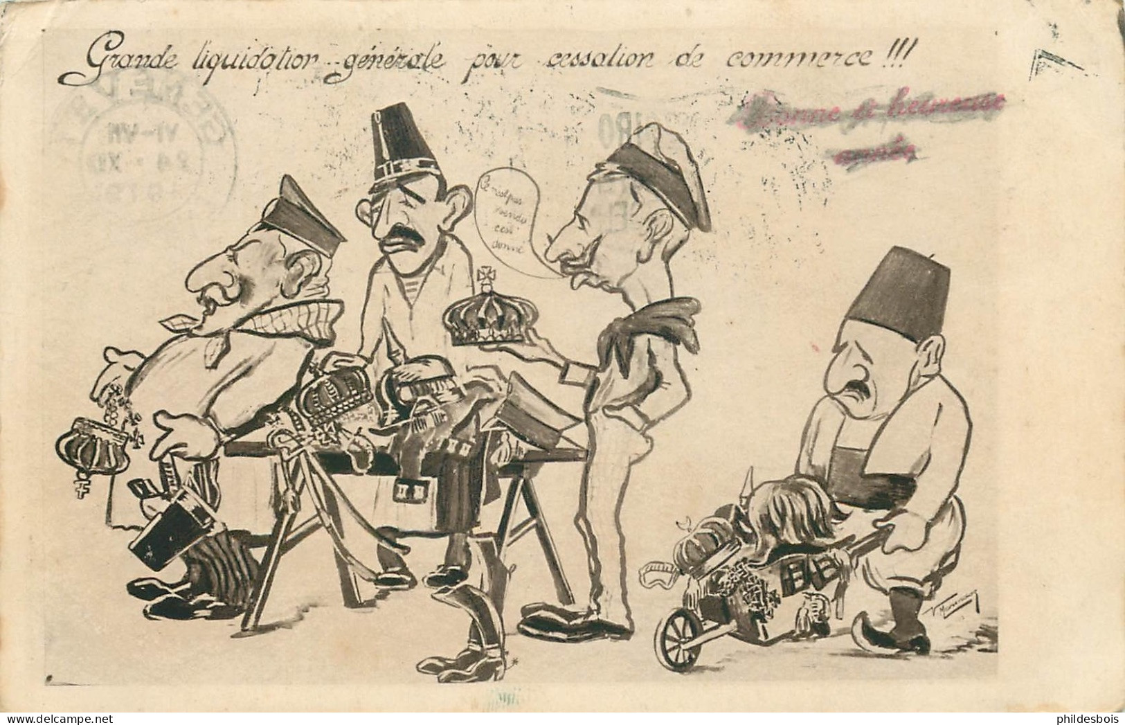 SATIRIQUE MILITAIRE   " Grande Liquidation Générale Pour Céssation De Commerce" - Satirical