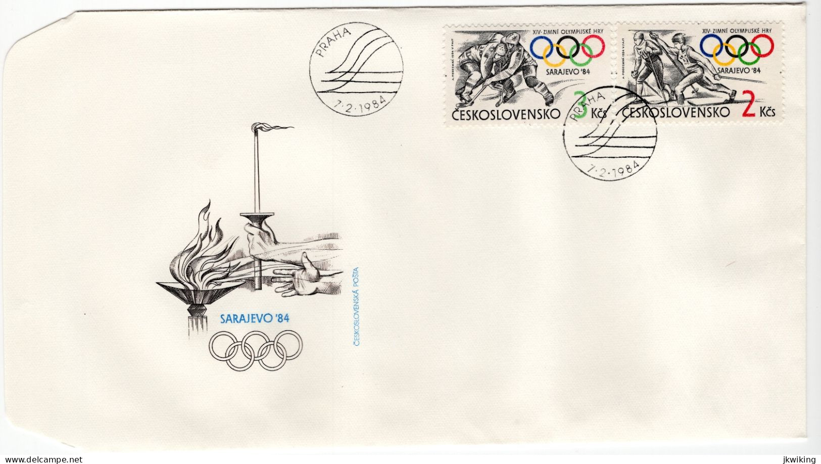 FDC - XIV Sarajevo Winter Olympics - Cross-country Skiing, Hockey - Biathlon - Winter Sports - - Hiver 1984: Sarajevo