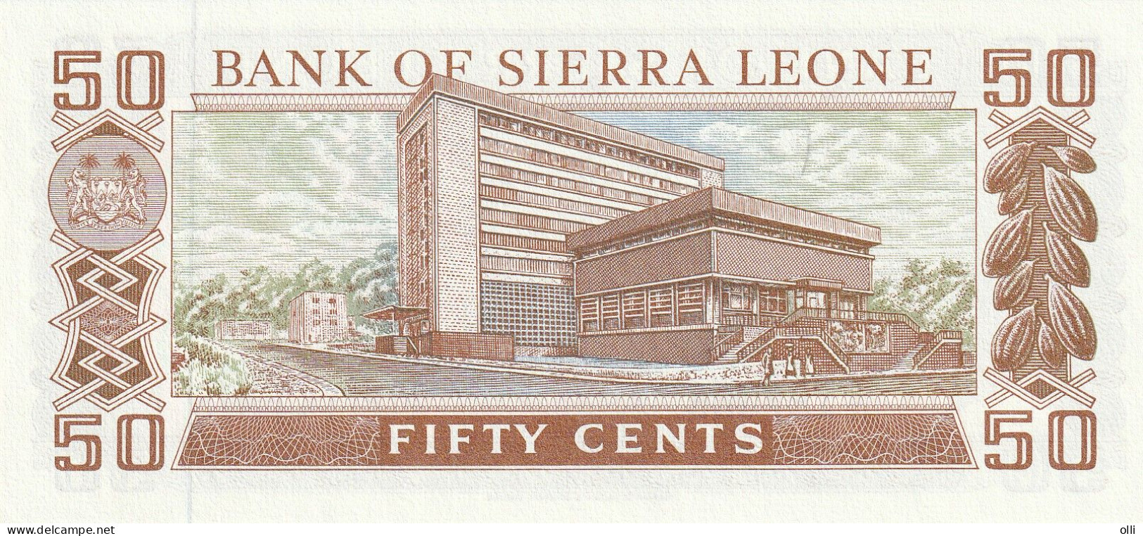 SIERRA LEONE  50 CENT P-4e  UNC - Sierra Leone