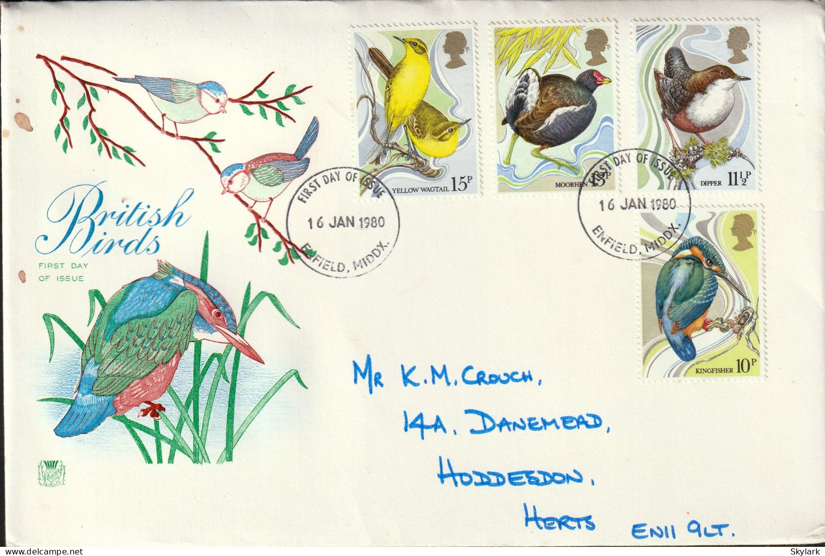 Great Britain   .   1980   .  "British Birds"   .   First Day Cover - 4 Stamps - 1971-1980 Decimal Issues