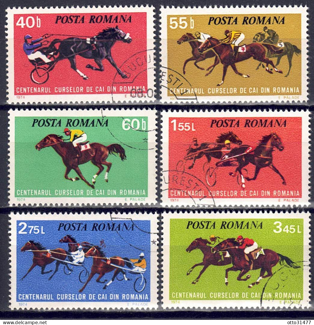 Rumänien 1974 - Pferderennen, Nr. 3182 - 3187, Gestempelt / Used - Gebruikt