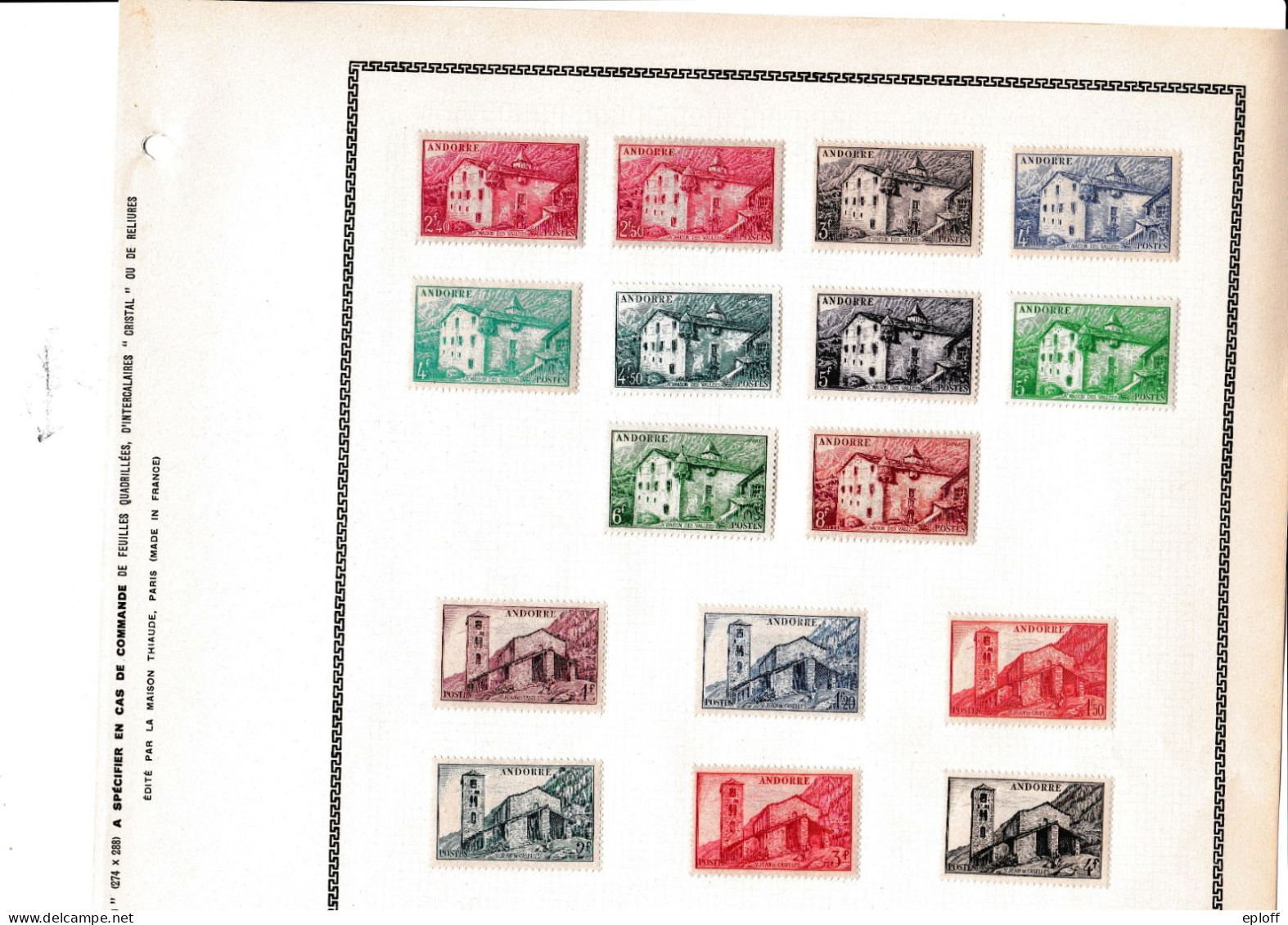 ANDORRE   FRANCE   1944 à 1951    Eglises St Jean De Cazelles Et   Paysages  Neufs Sur Charnières - Unused Stamps