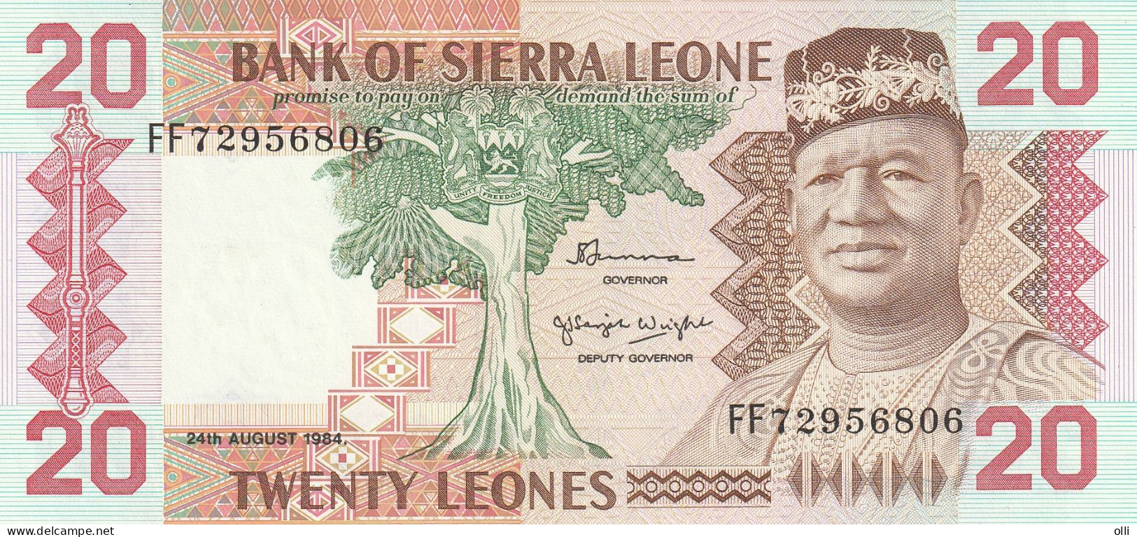 SIERRA LEONE  20LEONES  1984  P-14b  UNC - Sierra Leone