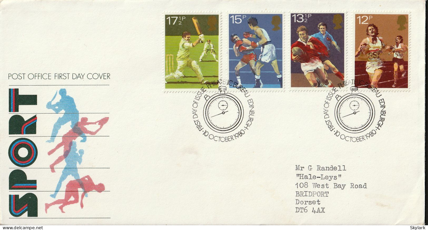 Great Britain   .   1980   .  "Sport Centenaries"   .   First Day Cover - 4 Stamps - 1971-1980 Em. Décimales