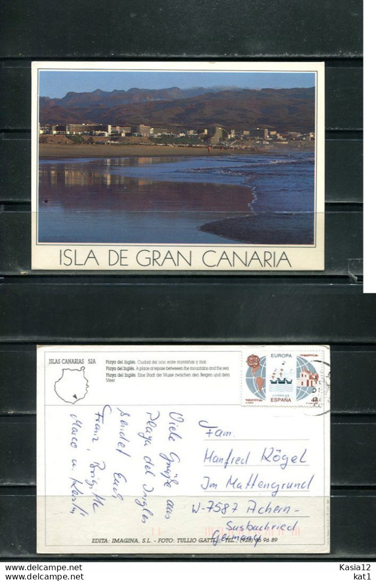 K16881)Ansichtskarte: Gran Canaria, Playa Del Ingles, Gelaufen 1992 - Gran Canaria