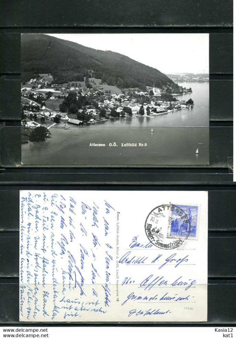 K16894)Ansichtskarte: Attersee, Luftbild, Gelaufen 1965 - Attersee-Orte