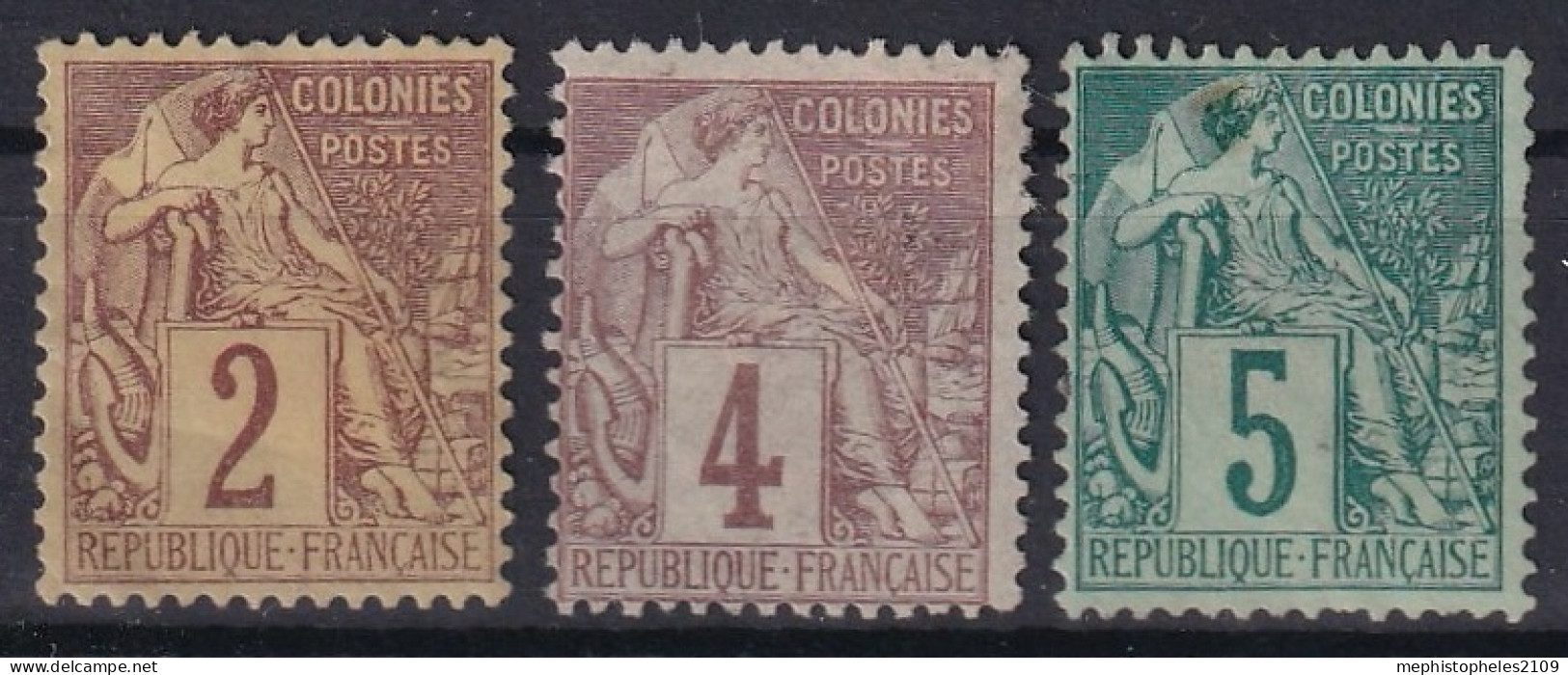 COLONIES FRANCAISES 1881 - MLH - YT 47-49 - Alphée Dubois