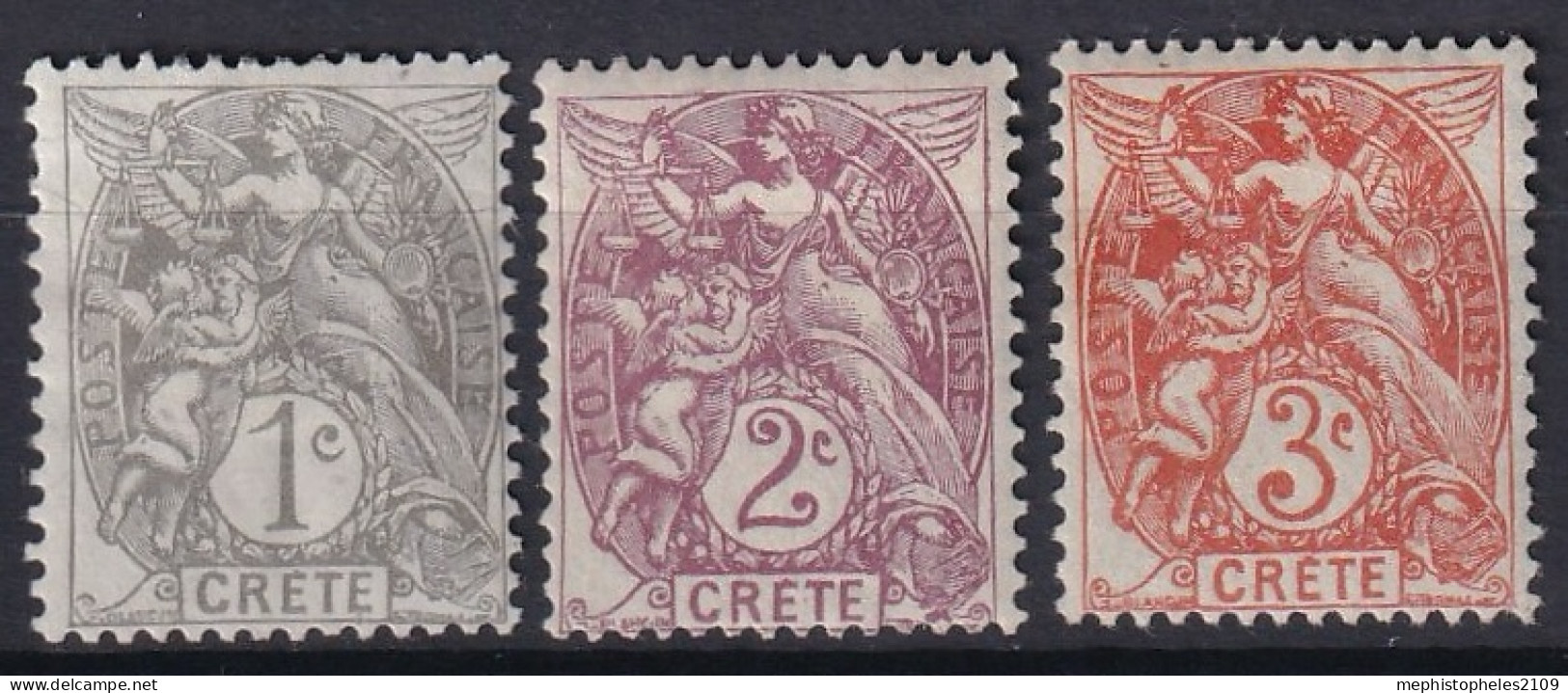 CRÉTE 1902/03 - MLH - YT 1-3 - Unused Stamps