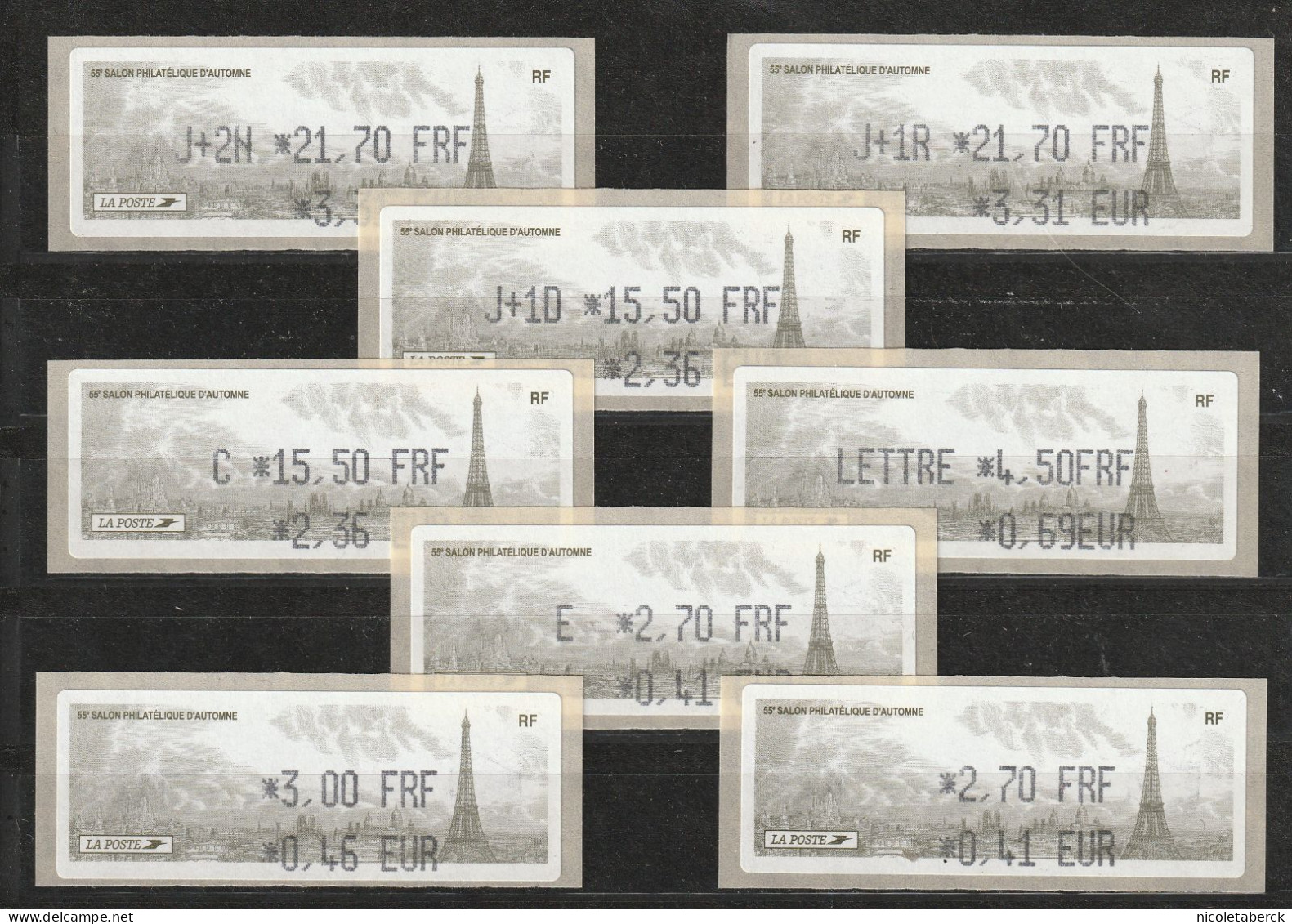 Vignette LSA  N° 416 à 417  +  417a, Tour Eiffel. Cote 80€ - 1981-84 LS & LSA Prototypes
