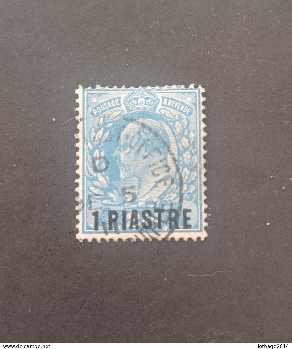 ENGLAND BRITISH LEVANT 1911 KING EDWARD VII OVERPRINT 1 PIASTRA CAT UNIF 36 - Levante Británica