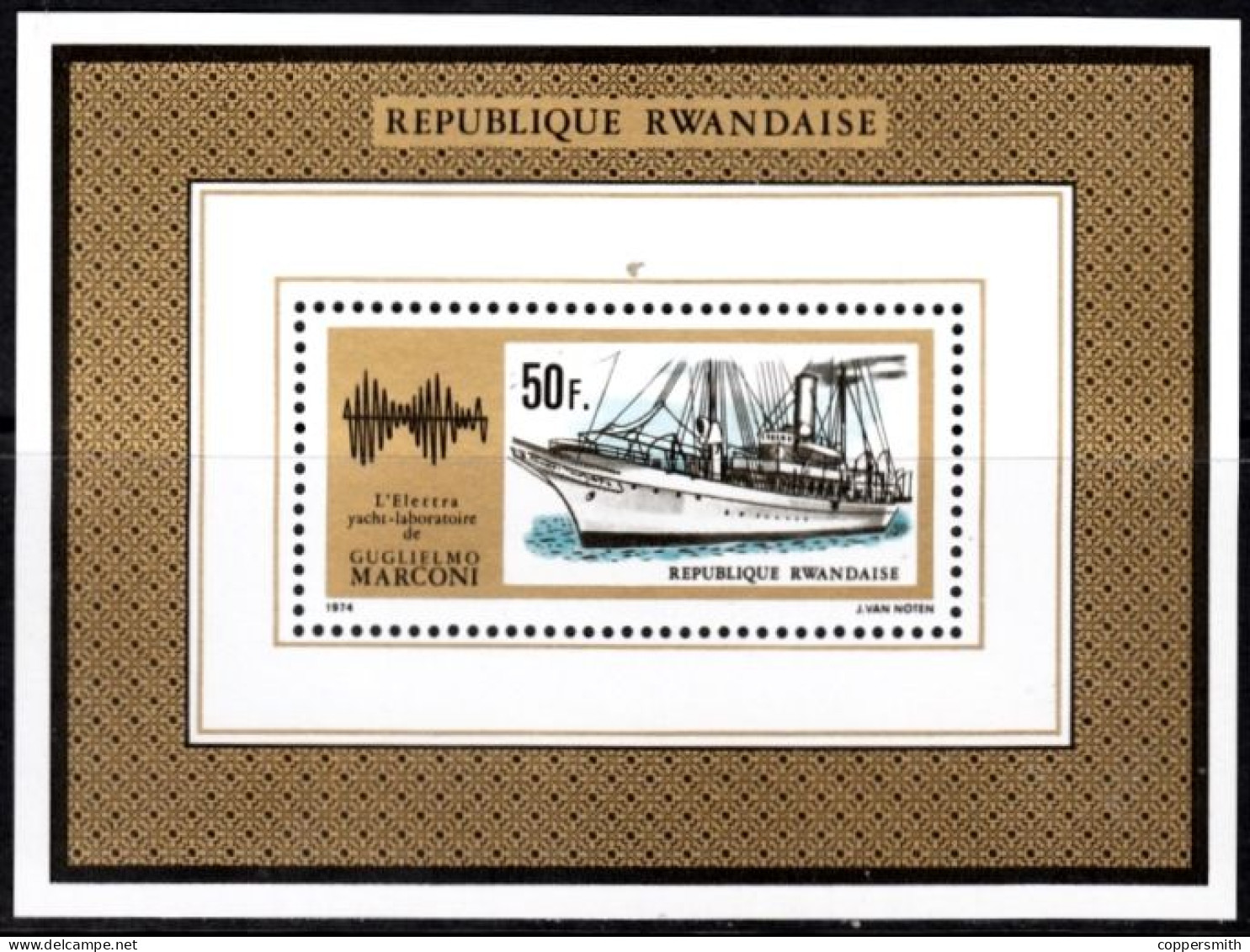 (065) Rwanda  Marconi / Ship / Bateau / Schiff  ** / Mnh  Michel BL 39 - Neufs