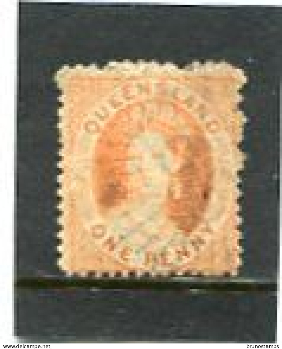 AUSTRALIA/QUEENSLAND - 1871  1d  ORANGE VERMILLON  WMK SMALL STAR  FINE  USED   SG 59 - Gebraucht