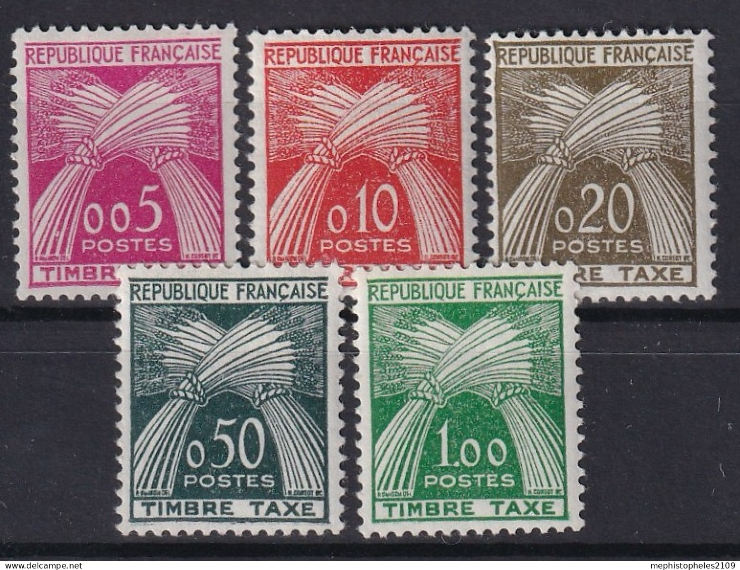 FRANCE 1960 - MNH - YT 90-94 - Timbres Taxe  - 1960-.... Postfris