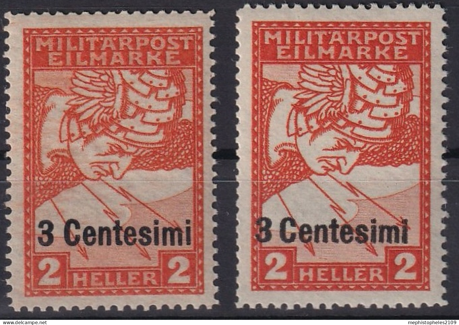 AUSTRIAN OCCUPATION OF ITALY 1918 - MNH - 24a, 24x - Eilpostmarken - Neufs