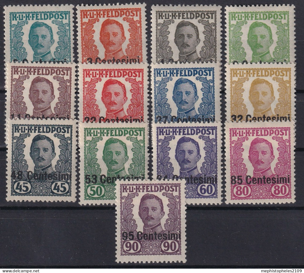 AUSTRIAN OCCUPATION OF ITALY 1918 - MNH - I-XIII - Not Issued! - Unused Stamps