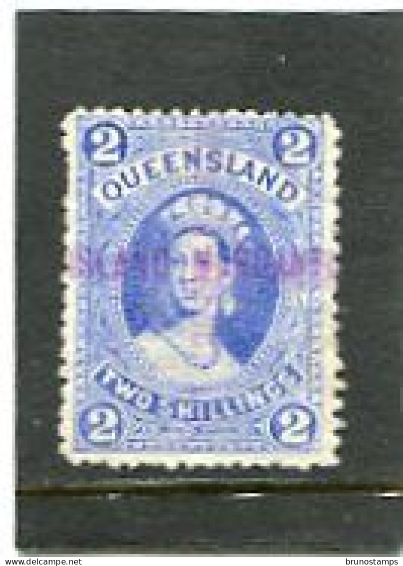 AUSTRALIA/QUEENSLAND - 1882  2s  BRIGHT BLUE  THIN PAPER  FINE  USED   SG 152 - Used Stamps