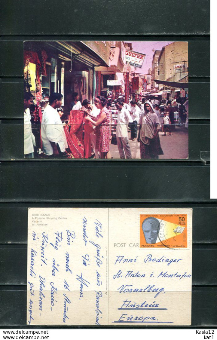 K18200)Ansichtskarte: Karachi, Boai Bazar, Gelaufen 1976 - Pakistan