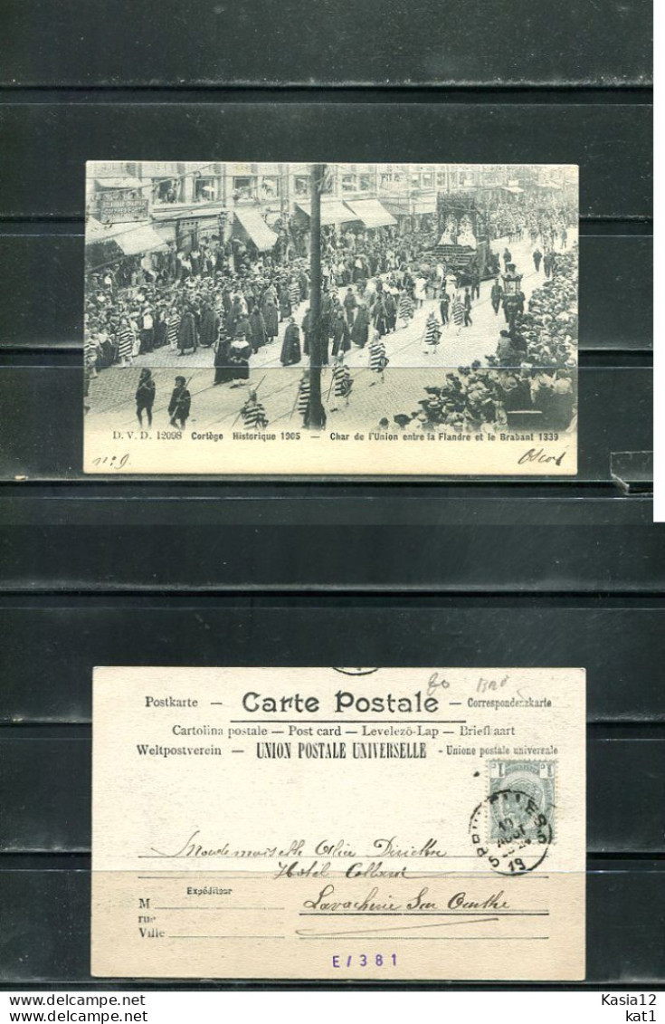 K18268)Ansichtskarte: Bruessel, Cortege Historique 1905, Gelaufen 1905 - Feesten En Evenementen