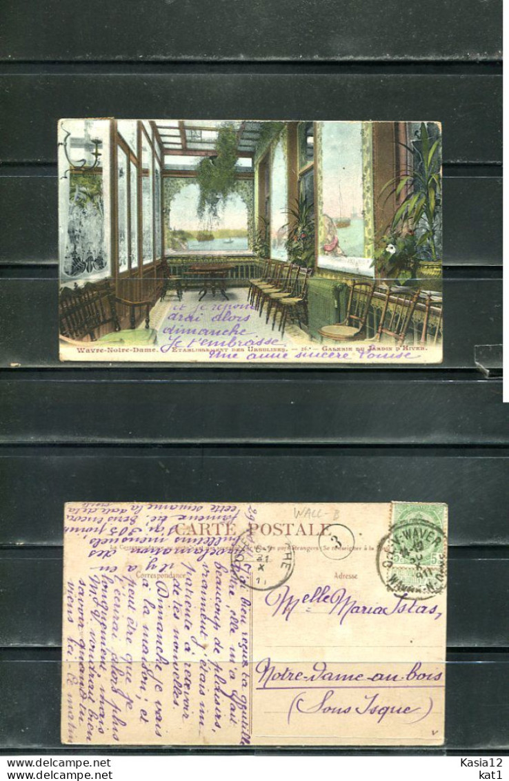 K18481)Ansichtskarte: Wavre-Notre-Dame, Jardin D` Hiver, Gelaufen 1911 - Waver