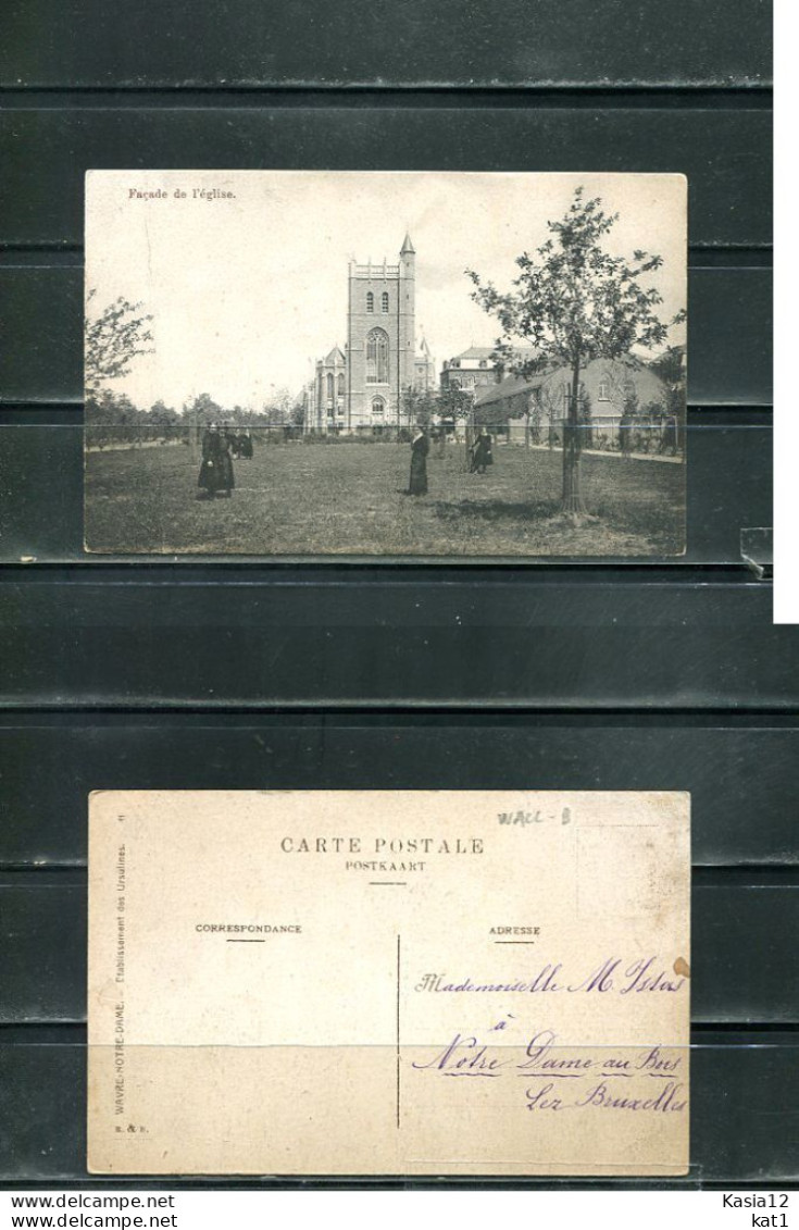 K18484)Ansichtskarte: Wavre-Notre-Dame, Facade De L` Eglise - Waver