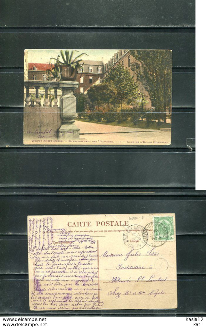 K18487)Ansichtskarte: Wavre-Notre-Dame, Cour De L` Ecolk Normale, Gelaufen 1910 - Waver