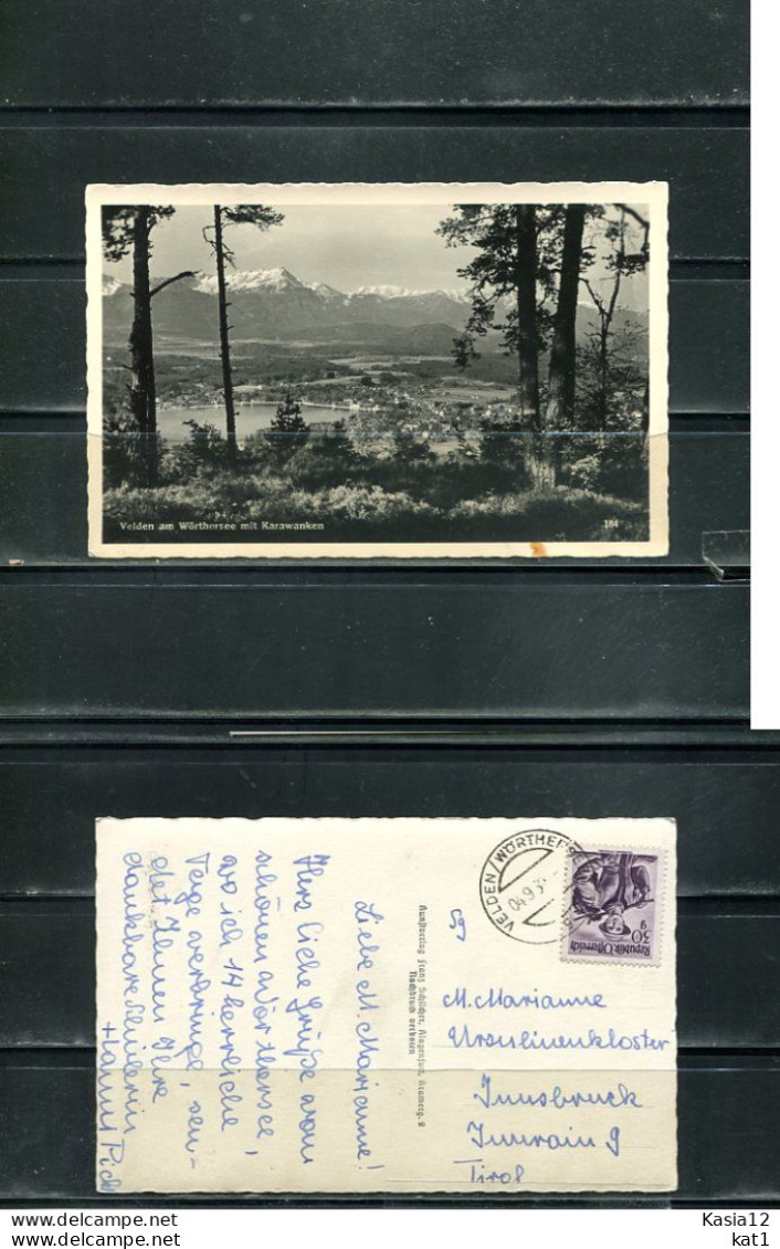 K18564)Ansichtskarte: Velden, Totale, Gelaufen 1952 - Velden