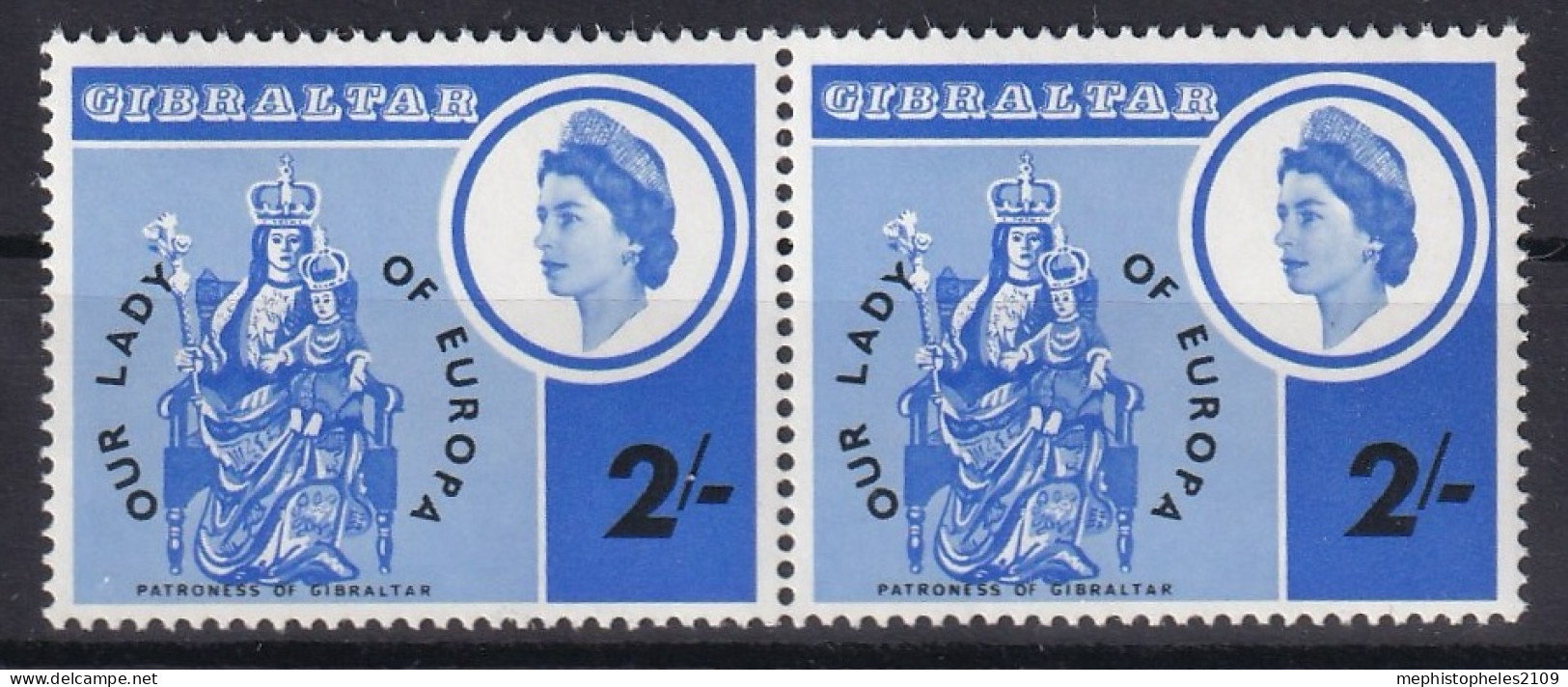 GIBRALTAR 1966 - MNH - Mi 184 - PAIR! - Gibilterra