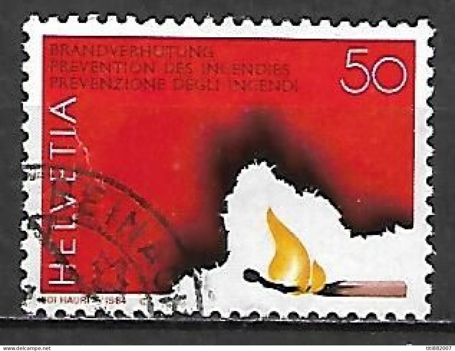 SUISSE    -    1984 .   Prévention  Des  Incendies   -  Y&T N° 1212  Oblitéré - Unfälle Und Verkehrssicherheit