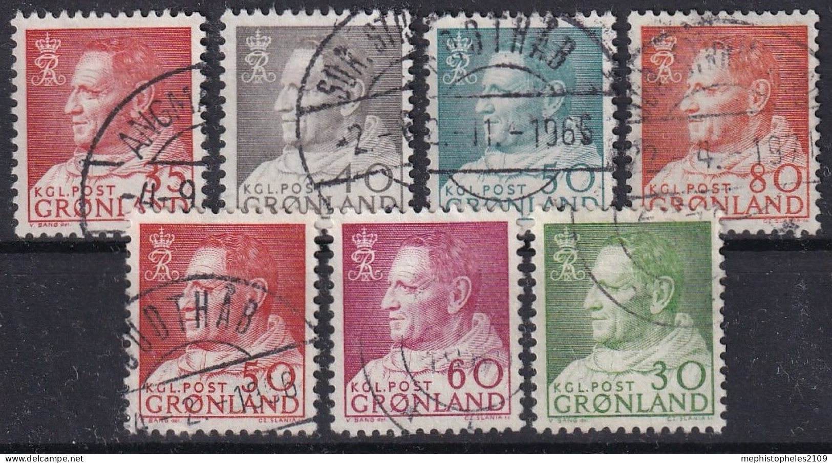 GROENLAND 1963-68 - Canceled - Mi 54-57, 65, 69, 71 - Gebraucht