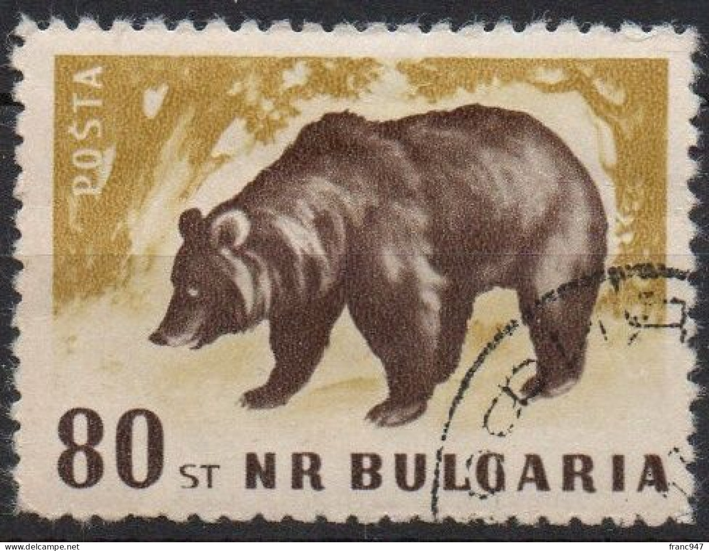 BULGARIA, 1958  Orso Bruno USATO CTO - Usados