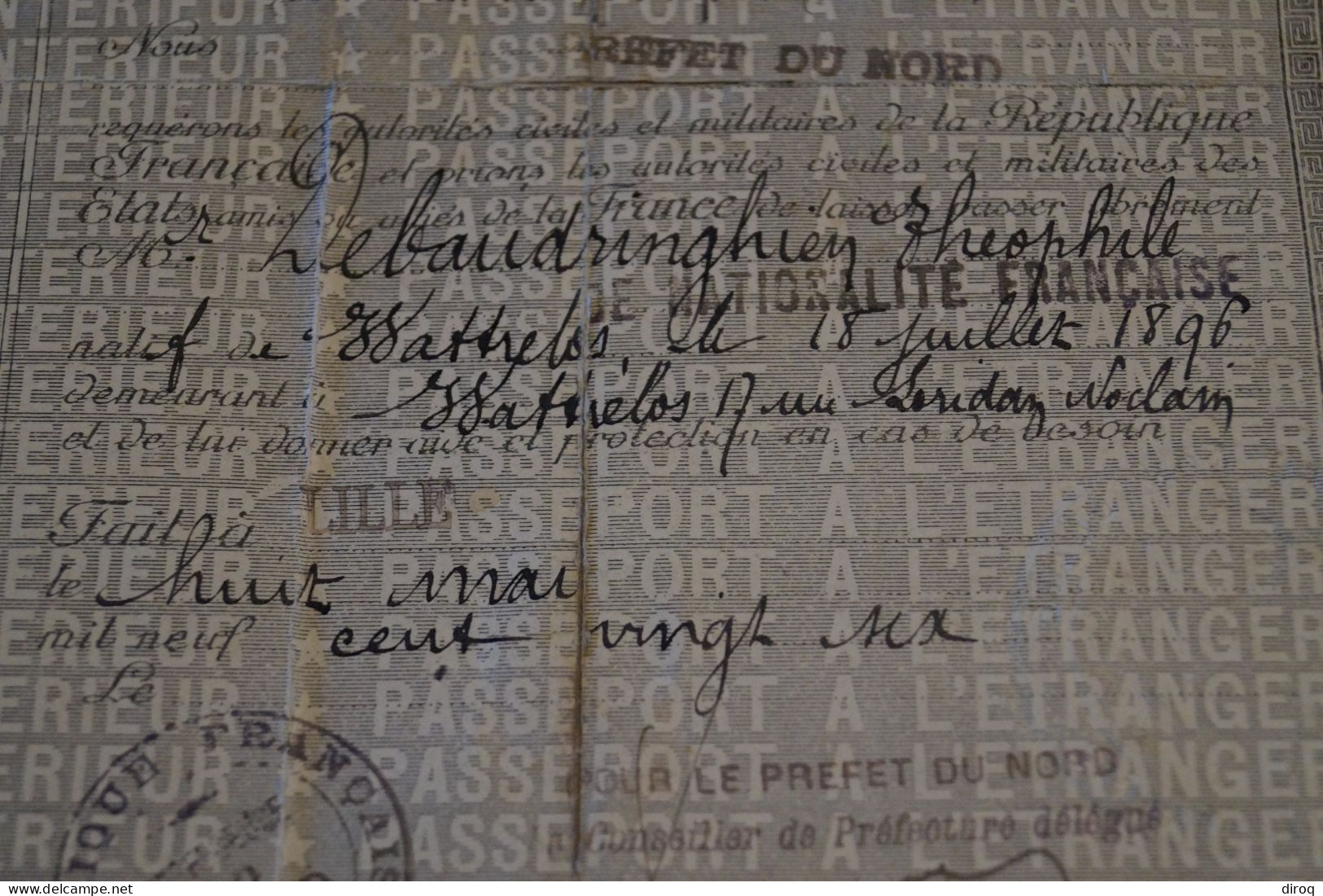 Ancien Passeport Français De 1926,pour Collection, 12,5 Cm. Sur 9 Cm. - Historische Dokumente