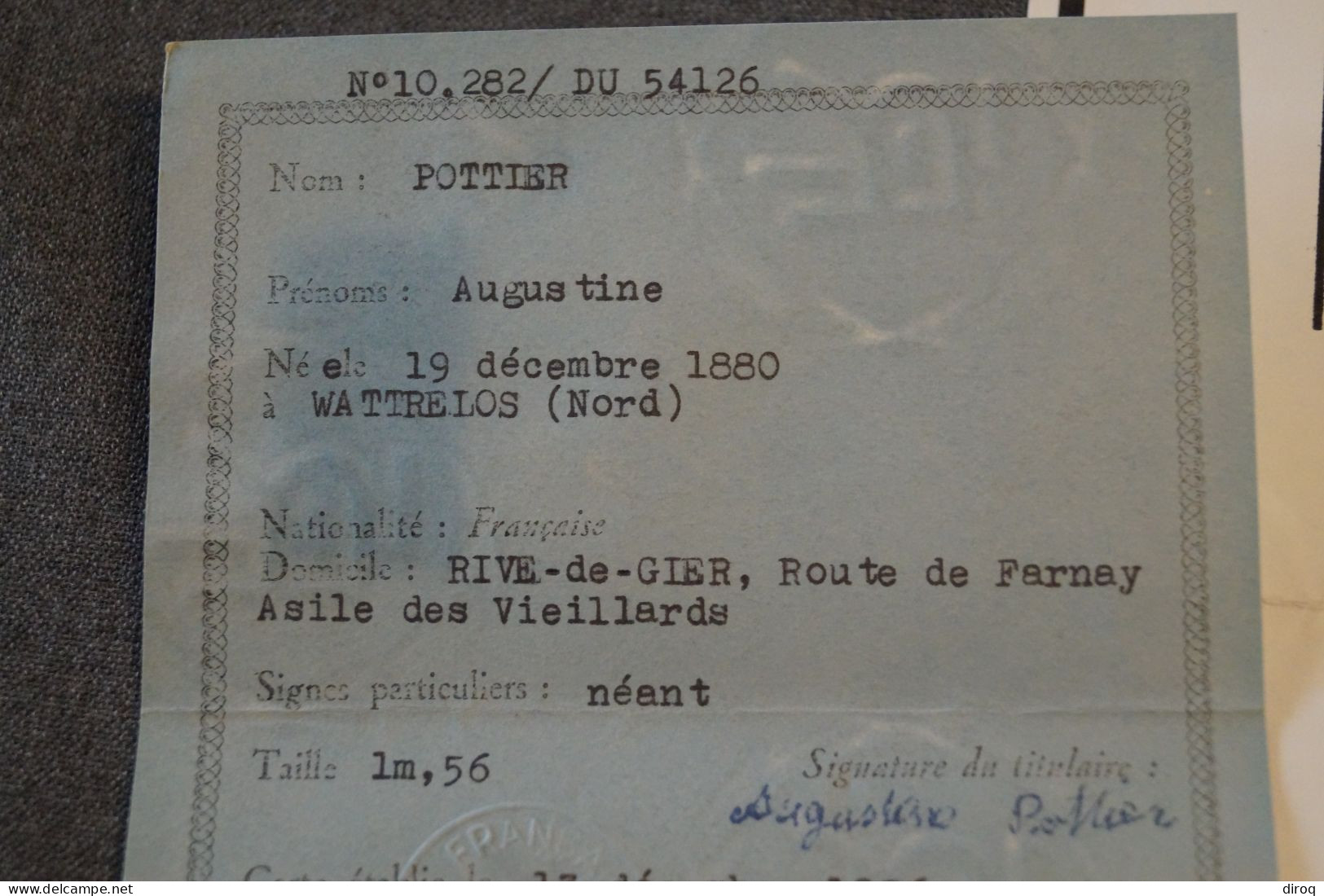 Ancienne Carte D'identité De Religieuse Fançaise Augustine Pottier Et Du Décès De Soeur Noémie (Loire) - Documentos Históricos