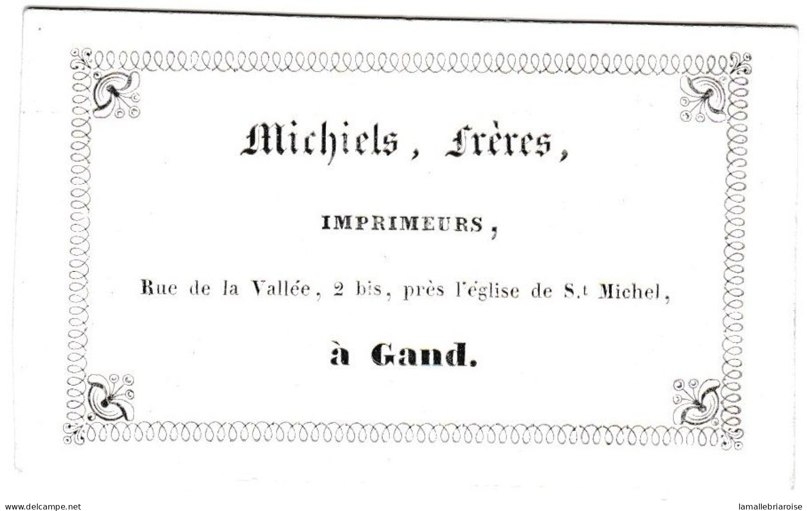 Belgique "Carte Porcelaine"  Porseleinkaart, Michiels Frères, Imprimeurs, Gand, Dim:75x45mm - Porcelaine