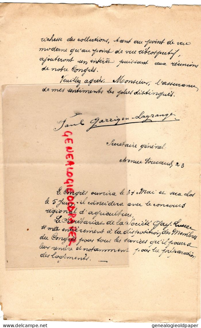 87- LIMOGES-RARE DOSSIER CARTON CONGRES SCIENTIFIQUE GAY LUSSAC MAI-JUIN 1886- MELON DE PRADOU SOCIETE LETTRES DE TULLE