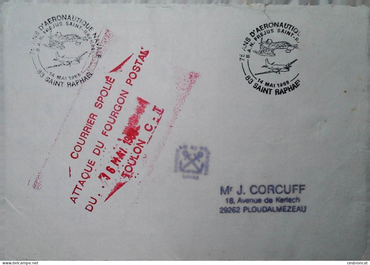 O 4  Lettre Attaque Courrier Postal 1988 - Lettres Accidentées