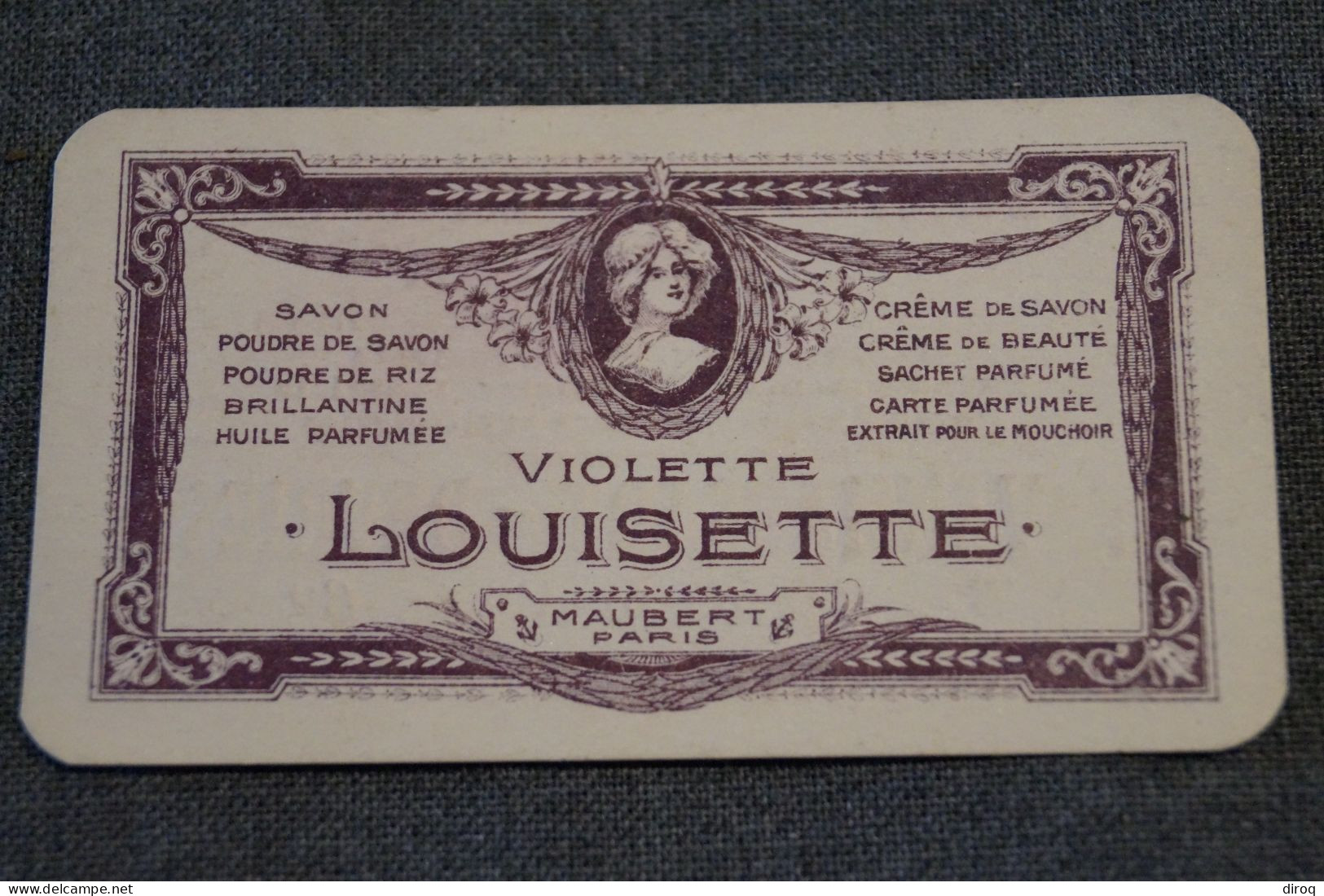 Ancienne Carte Parfumée Violette Louisette,9,5 Cm. Sur 5 Cm. Originale Pour Collection - Vintage (until 1960)