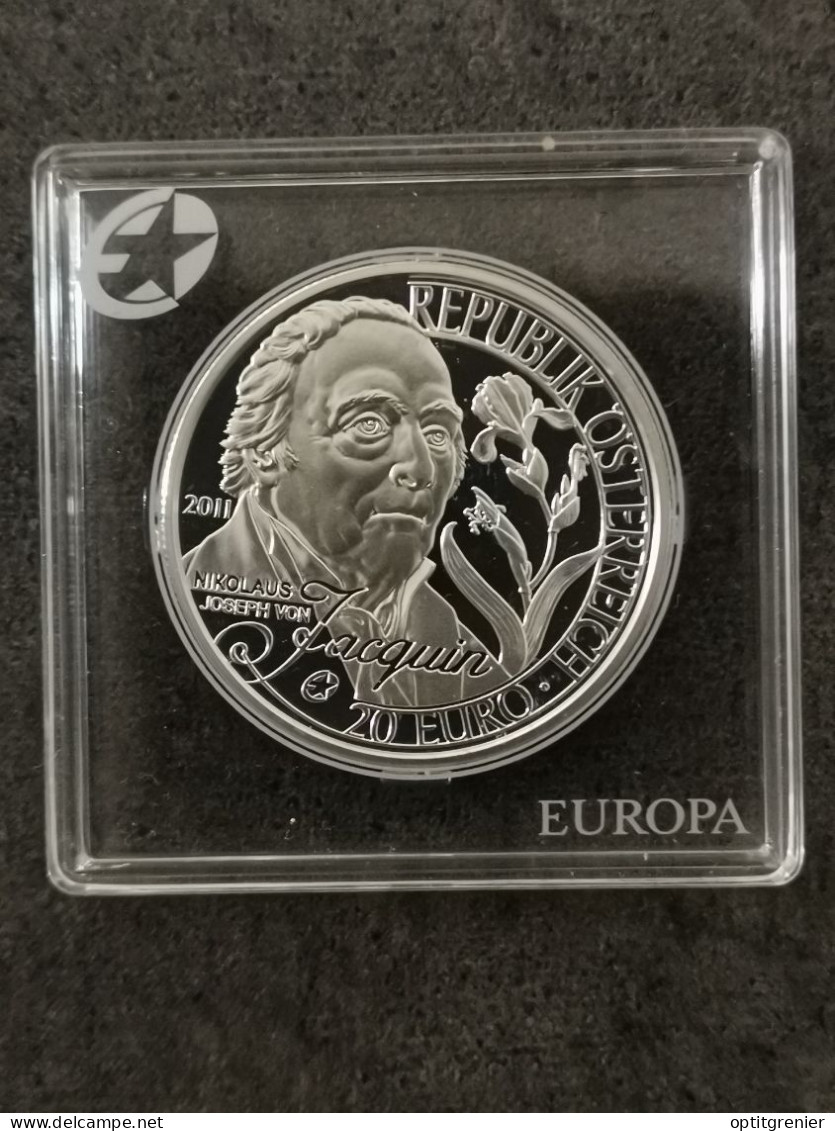 20 EUROS BE ARGENT 2011 NIKOLAUS JOSEPH VON JACQUIN AUTRICHE / AUSTRIA SILVER EURO - Autriche