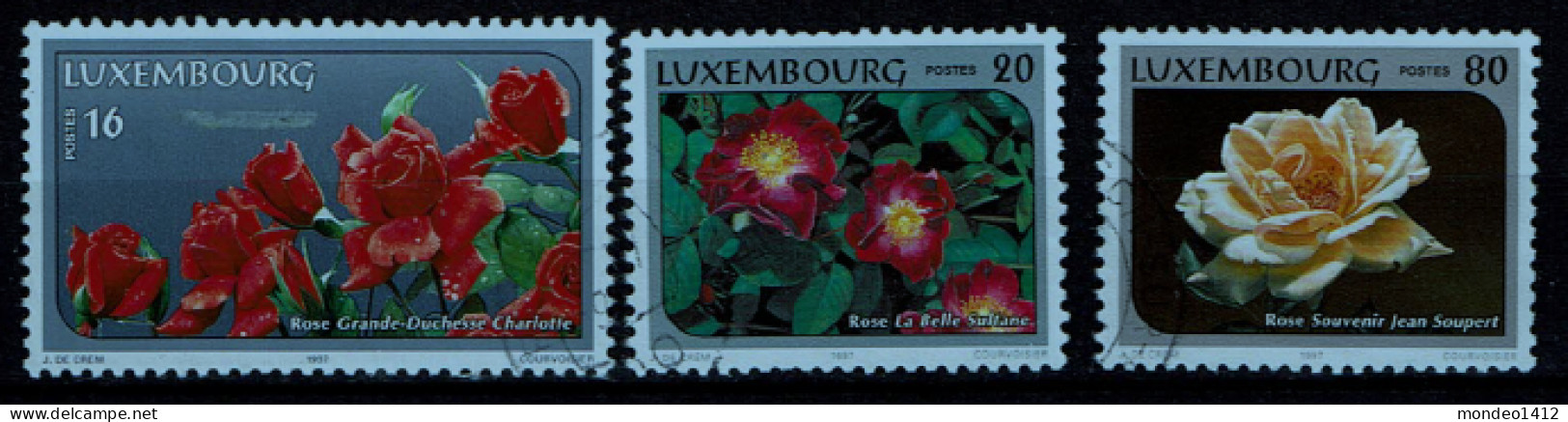 Luxembourg 1997 - YT 1360/1362 - Flora - Congress Of World Federation Of Rose Societies, Roses - Gebruikt