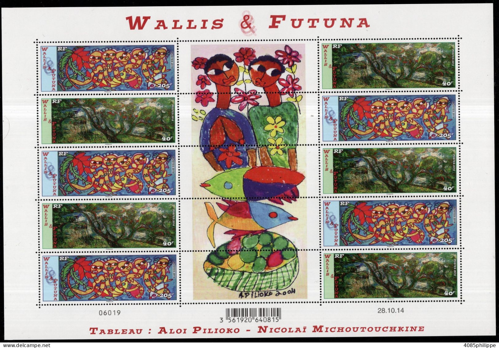 Wallis & Futuna Timbres-Poste N° 826** & 827** Feuille De 5 Paires Neuves Sans Charnières TB Cote : 29€50 - Unused Stamps