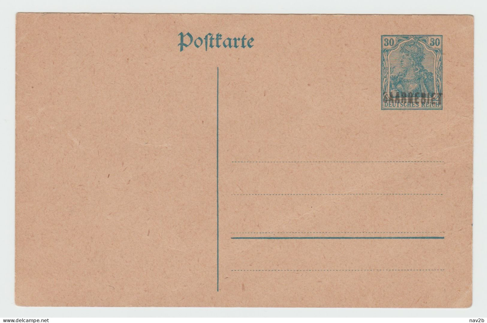 Entier Carte Postale 30 Pf  Bleu Clair Sur Chamois ( Surchargé III , 18,3 Mm ) . Neuve . - Ganzsachen