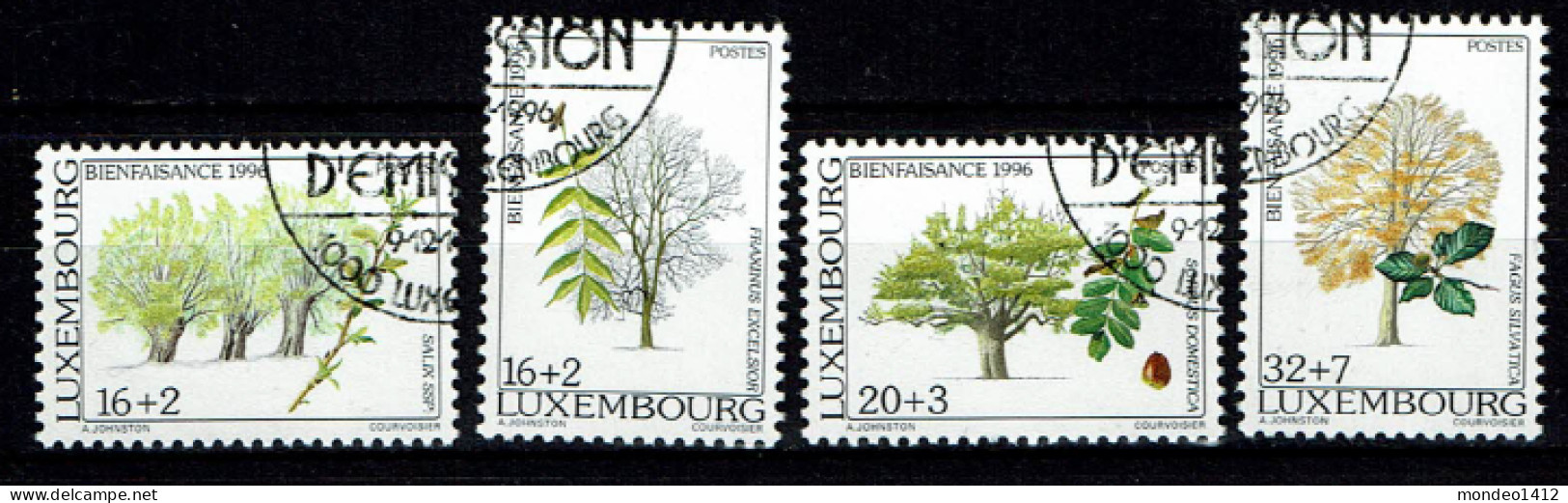 Luxembourg 1996 - YT 1354/1357 - Indigenous Trees, Les Arbres De Nos Régions - Gebraucht