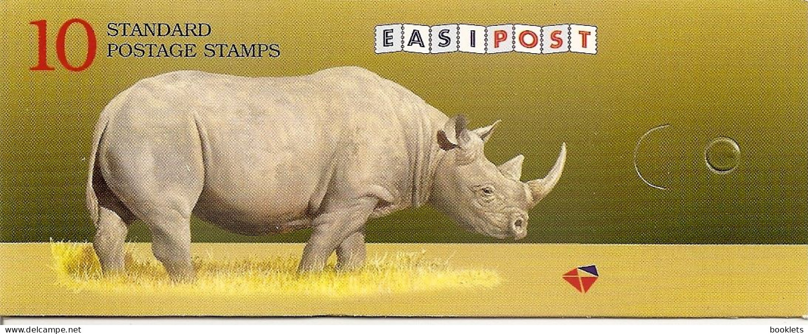 SOUTH AFRICA, 1997, Booklet 40,  Rhino, 10x (1R), Date On Margin 1997-04-22 - Markenheftchen