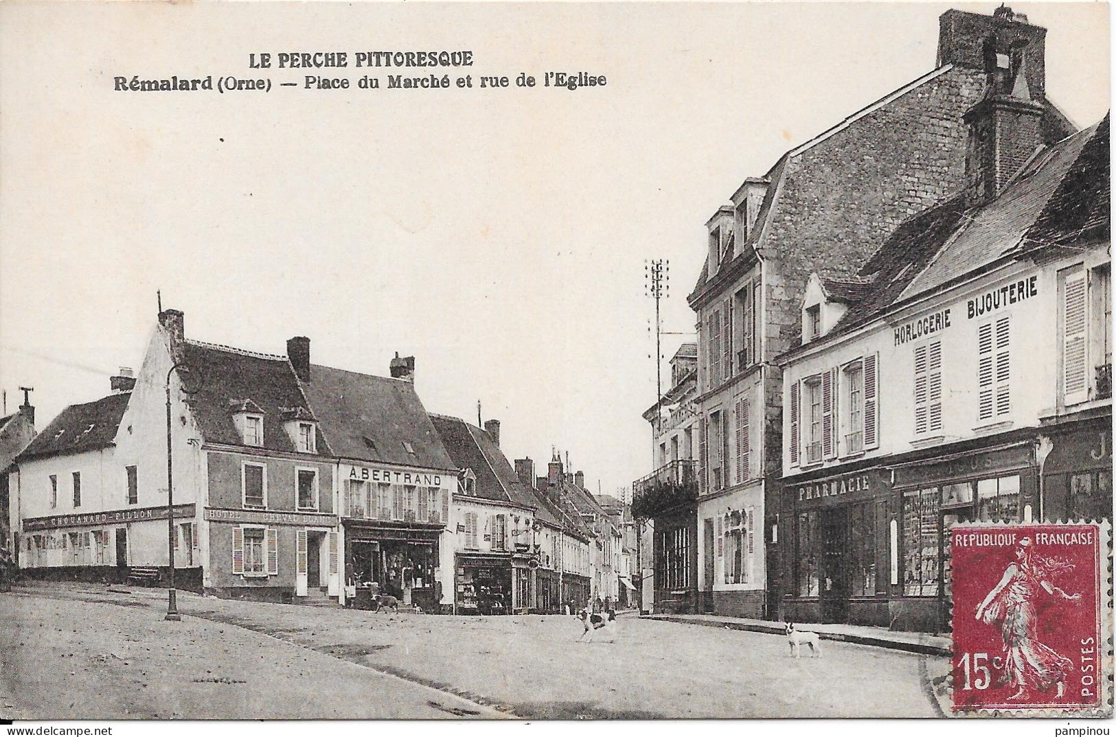 61 REMALARD - Place Du Marché - Rue De L'église - Remalard