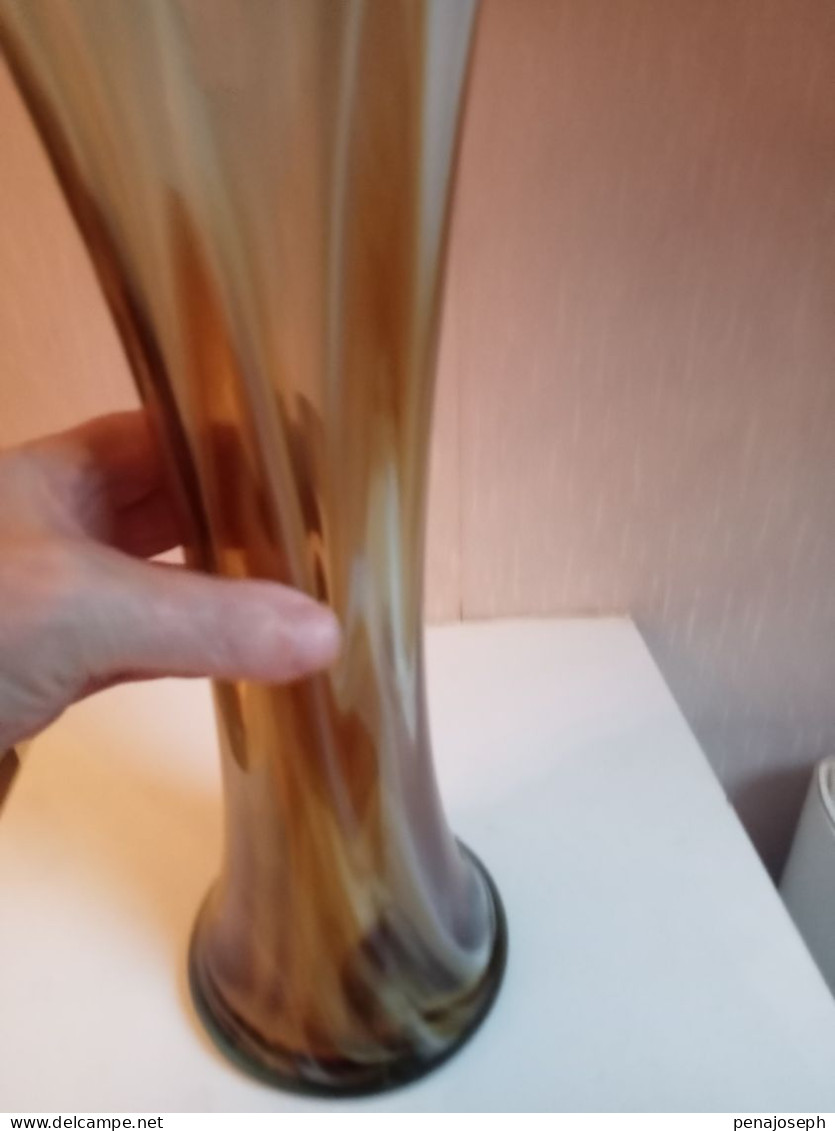 vase ancien en verre hauteur 43 cm