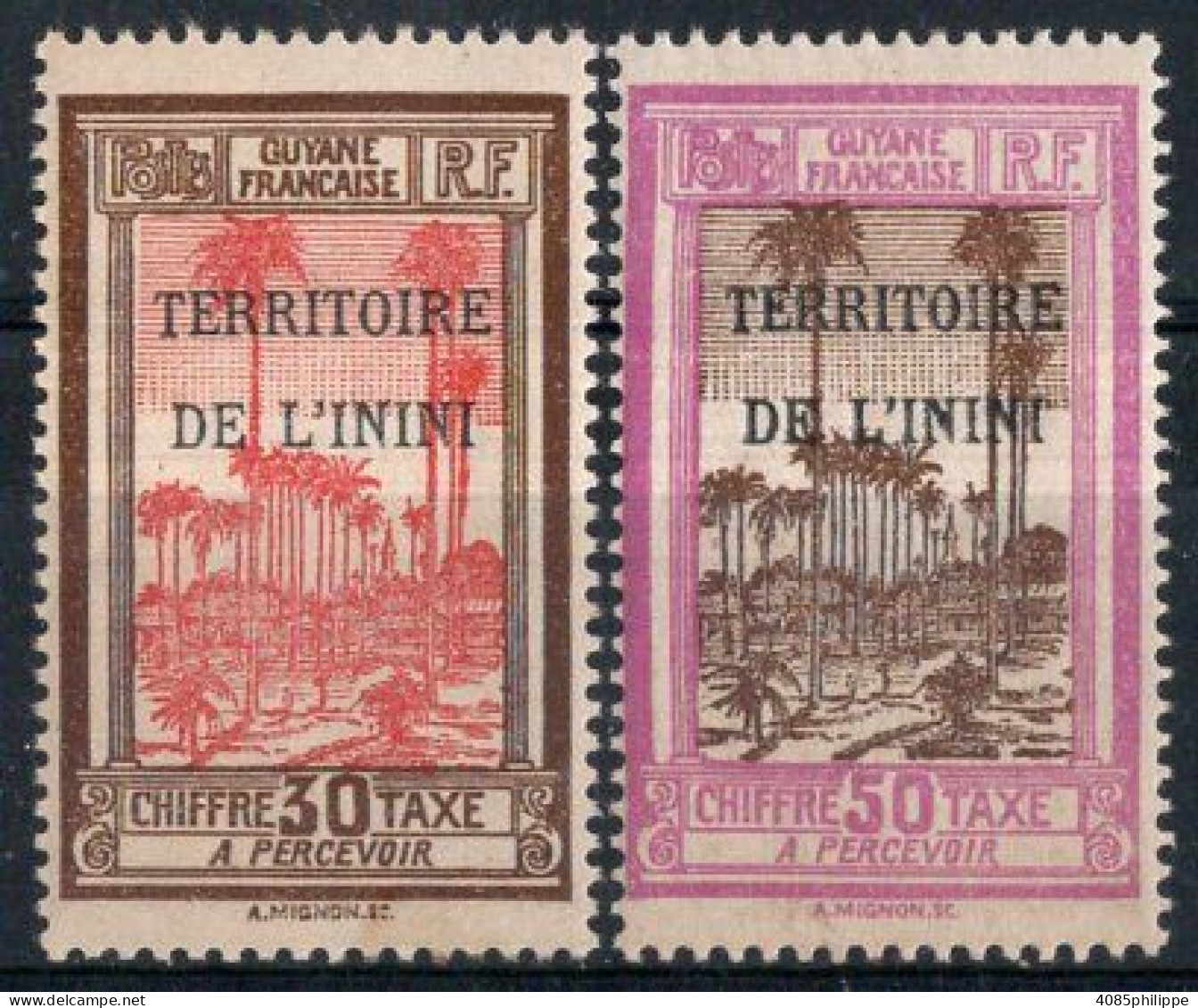 ININI Timbres-Taxe N°4* & 5* Neufs Charnières TB Cote : 2€00 - Unused Stamps