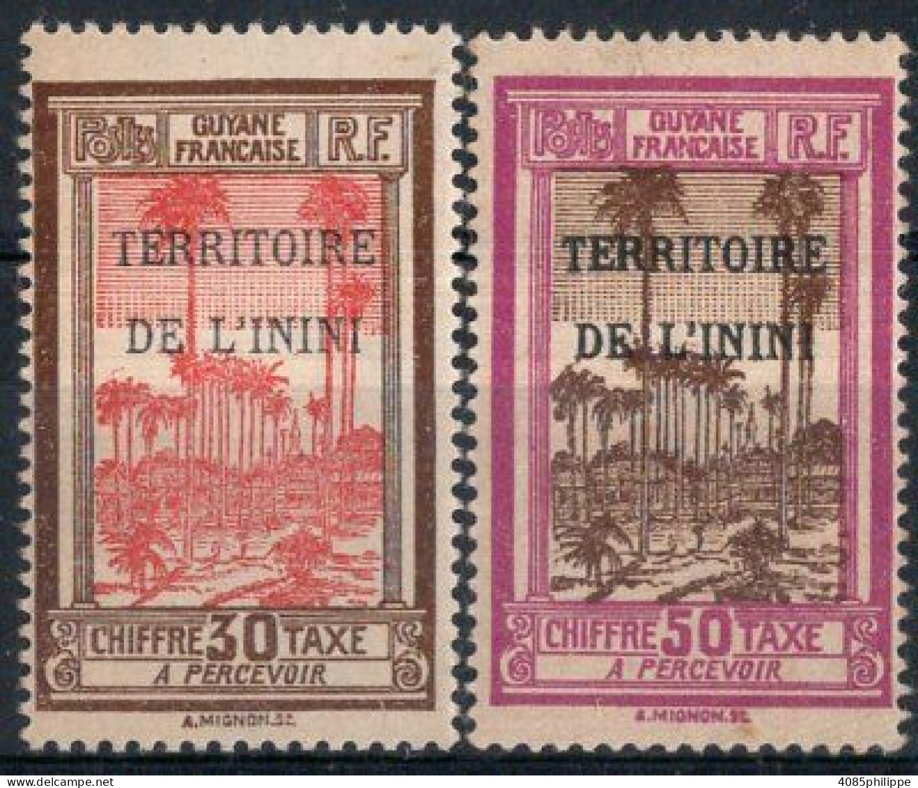 ININI Timbres-Taxe N°4* & 5* Neufs Charnières TB Cote : 2€00 - Unused Stamps
