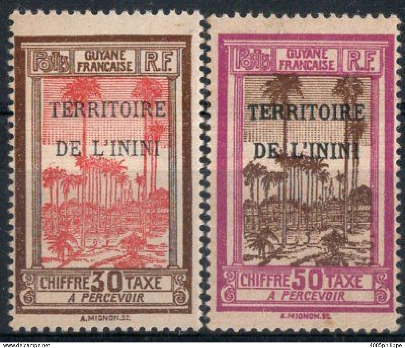 ININI Timbres-Taxe N°4* & 5* Neufs Charnières TB Cote : 2€00 - Neufs