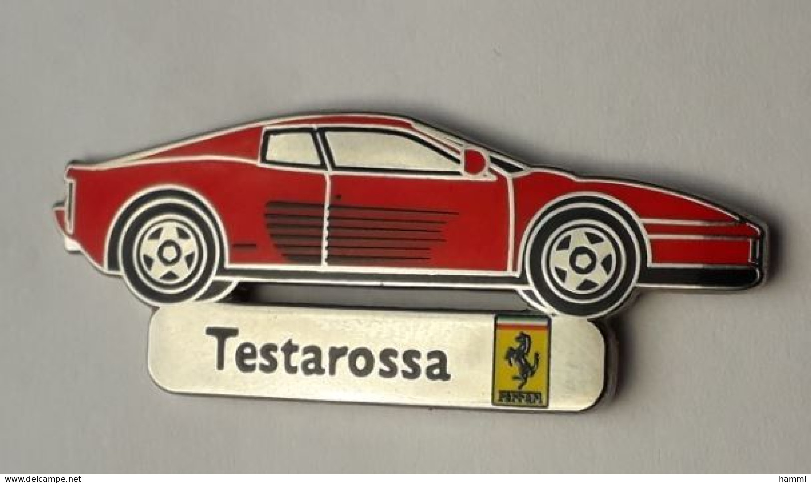 L377 Pin's Ferrari Officiel Testarossa SUPERBE Qualité Egf Signé Bolaffi 40 Mm X 15 Mm RARE Achat Immédiat Immédiat - Ferrari