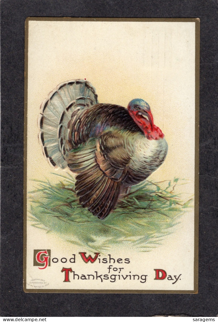 Ellen Clapsaddle(uns) - Thanksgiving, Turkey 1908 - Antique Postcard - Clapsaddle